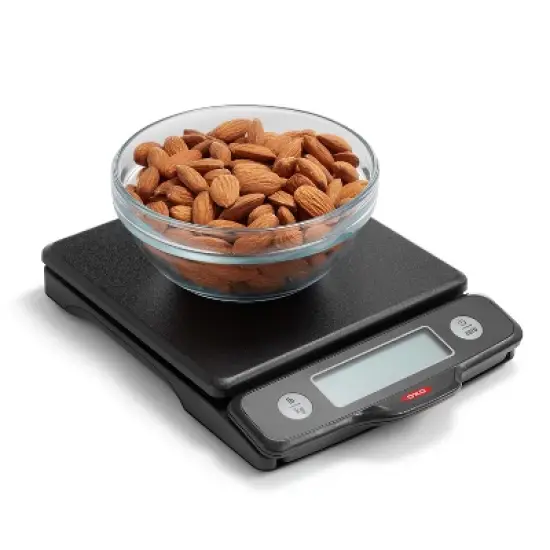 OXO 5Lb Food Scale with Pull Out Display: Kitchen Scale, Backlit Electronic Display, Black, Battery Powered image {5}