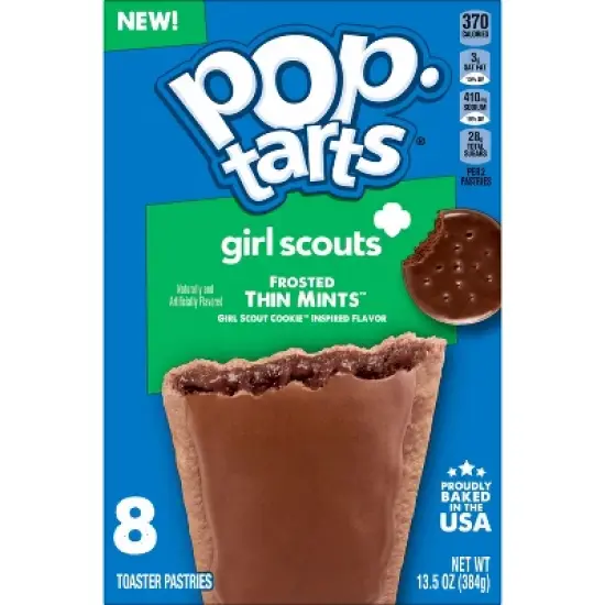Pop-Tarts Girl Scouts Frosted Thin Mint Chocolate Filling Toaster Pastries - 13.5oz/8ct image {1}