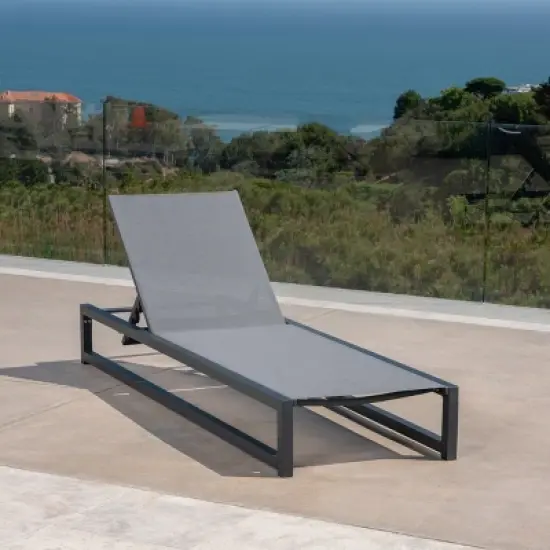 Modesta Aluminum Chaise Lounge: Weather-Resistant, Adjustable Backrest - Christopher Knight Home image {4}