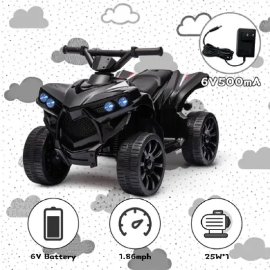Kids ATV 4 Wheeler, 6V Ride on Toy, Wear-Resistant Wheels, Music & Foot Pedal, Battery Powered Electric Quad Car for Kids Toddlers 3-10 image {4}