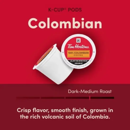 Keurig Tim Hortons Colombian Keurig K-Cup Coffee Pods - Medium-Dark Roast - 12ct image {1}