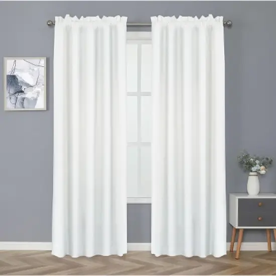 Kate Aurora Basic Drape Light Filtering Woven Jacquard Thermal Single Rod Pocket Window Curtain Panel image {5}