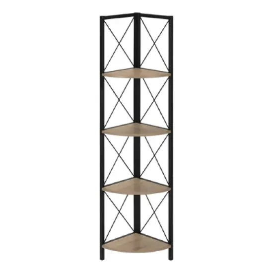 59.25" 4 Tier Mix Material X Design Etagere Bookcase - EveryRoom image {12}