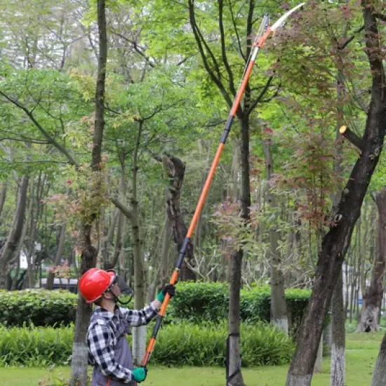 VEVOR Manual Pole Saw, 7.3-27 ft Extendable Tree Pruner, Branch Trimmer with Lightweight 8 Fiberglass Handles image {1}