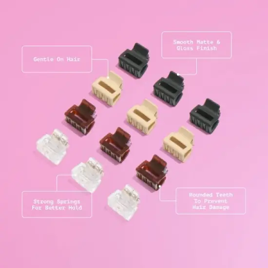 Gimme Beauty Fine Mini Square Claw Clip - 12pc image {2}