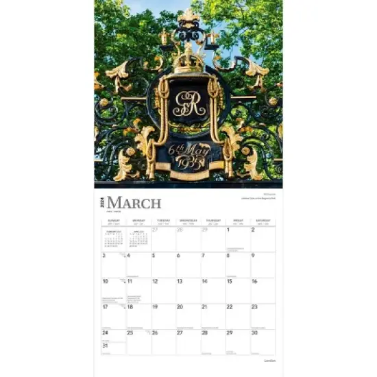 Browntrout 2024 Wall Calendar 12"x12" London image {2}