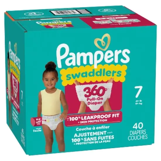 Pampers Swaddlers 360 Disposable Diapers Super - Size 7 - 40ct image {12}