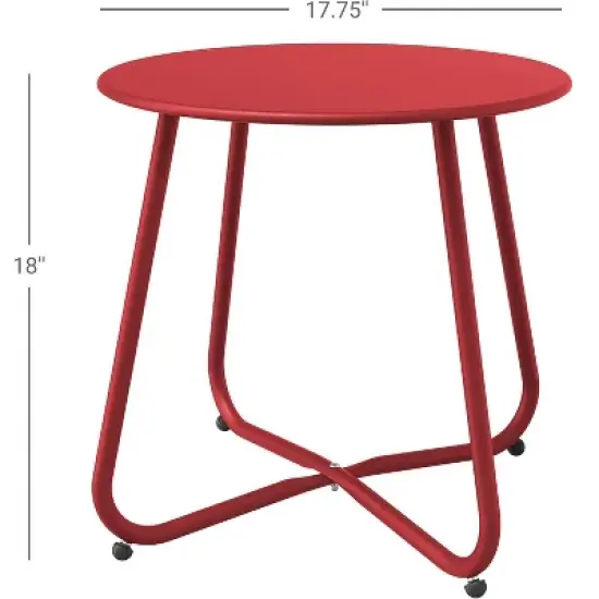 Senpuki Versatile Indoor & Outdoor End Table - 18" Round Side Table , UV & Rust Resistant Finish image {2}