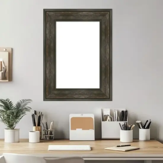 Amanti Art Rail Rustic Char Framed Dry Erase Magnetic Board image {5}