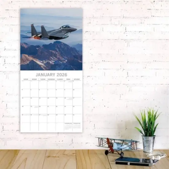 2026 Square Wall Calendar, Warbirds, 16-Month Transport Theme with 180 Reminder Stickers (12x12 In) image {1}