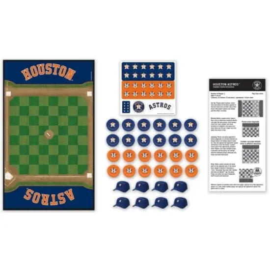 MasterPieces Officially licensed MLB Houston Astros Checkers Board Game for Families and Kids ages 6 and Up image {2}