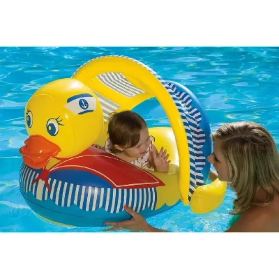 Poolmaster Swimming Pool Duck Baby Rider with Sun Protection image {6}