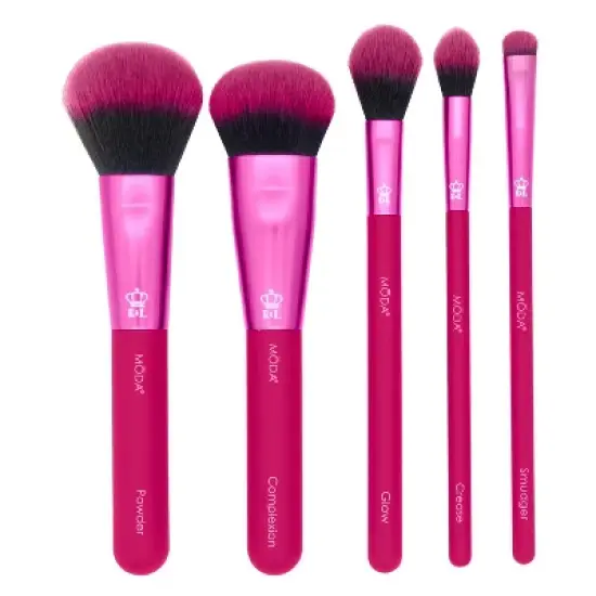 MODA Brush Total Face Travel Makeup Brush Set with Flip Case- 6pc image {2}