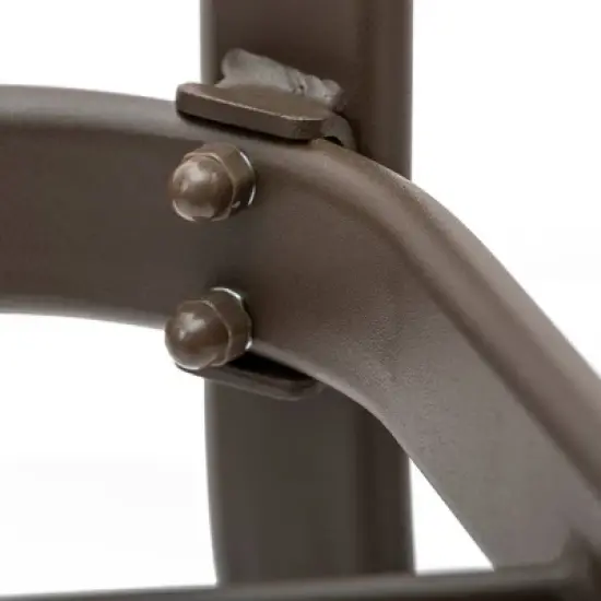 Square Patio Bar Height Table with Tempered Glass Top & Umbrella Hole - Brown - Crestlive Products image {4}