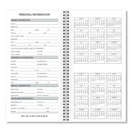 Weekly Appointment Book Refill Hourly Ruled, 6.25 x 3.25, White Sheets, 12-Month (Jan to Dec): 2026 image {1}