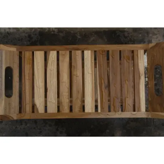 EcoDecors&reg; Tranquility&reg; 30" Teak Wood Shower Bench with Shelf in EarthyTeak Finish image {7}