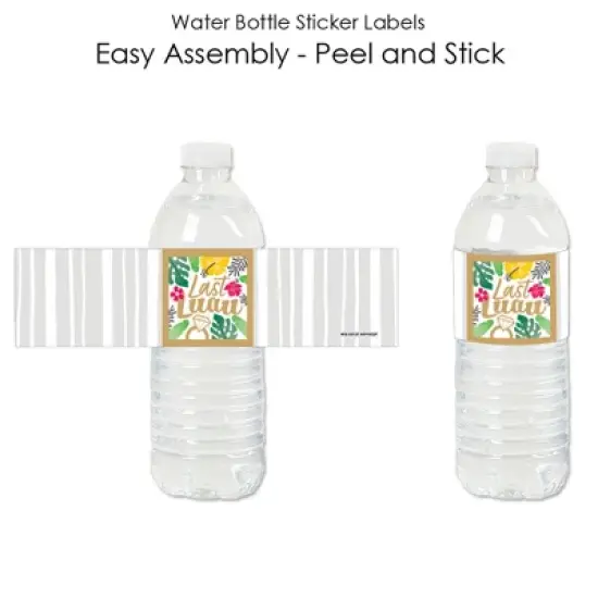 Big Dot of Happiness Last Luau - Tropical Bachelorette Party and Bridal Shower Water Bottle Sticker Labels - Set of 20 image {1}
