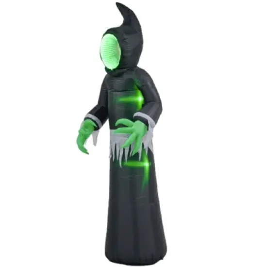 HOMCOM 8ft Inflatable Halloween Mirror Face Ghost, Halloween Decoration with LED Lights for Garden Indoor Outdoor image {3}