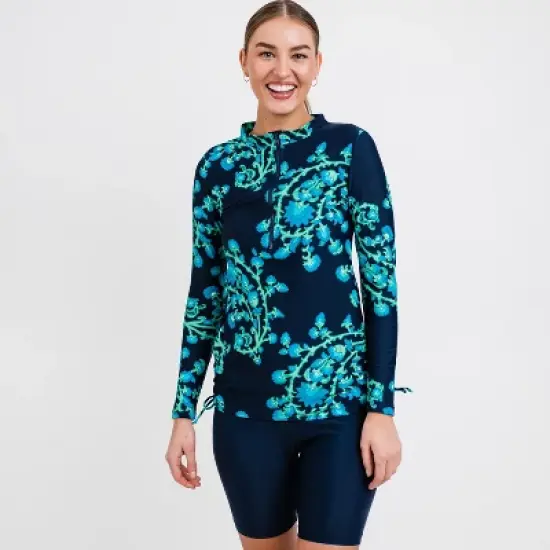 Calypsa Half-Zip Nora Swim Top image {3}