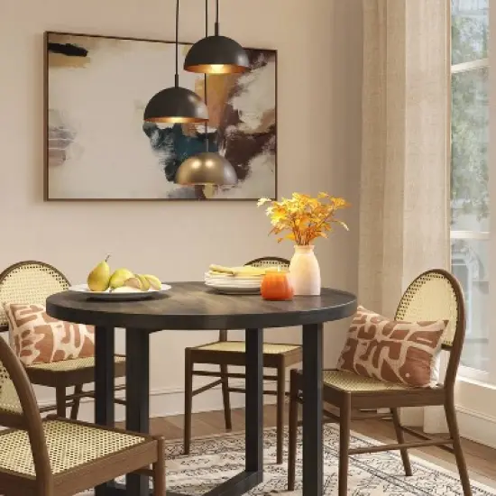 12" x 25" x 22.5" Ceiling Light Black/Gold - Threshold&trade; image {1}