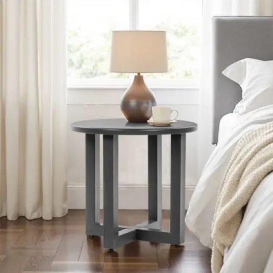 Karl Home Patio Gray Round Metal Side Table image {8}