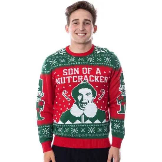 ELF Movie Men's Son of a Nutcracker Ugly Christmas Sweater Knit Pullover image {4}