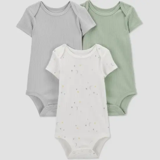 Carter's Just One You&reg; Baby 3pk Bodysuit - Green/White image {8}