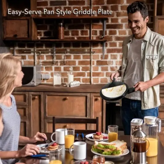 NutriChef Electric Griddle Crepe Maker - Nonstick Pan Cooktop with Automatic Temperature Control & Plug-in Operation for Kitchen & Countertop. image {4}