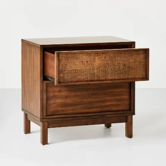 Wood & Cane Transitional Nightstand - Hearth & Hand&trade; with Magnolia image {3}