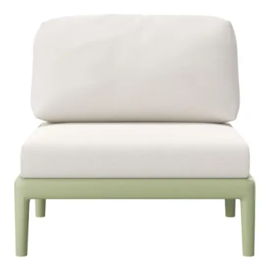 WestinTrends Playa Modern 4-Piece Polypropylene Resin Modular L Shaped Patio Furniture Sectional, Green image {4}