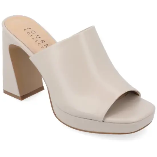 Journee Collection Womens Ezzlynn Structured Heel Slip On Platform Sandals image {13}
