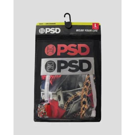 PSD Men's Money Roses Print Boxer Briefs 2pk - Gold/Green/Red image {3}