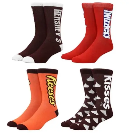 Bioworld Hershey's Men's 12 Delicious Days of Socks Crew and Ankle Adult Box Set Multicoloured image {4}