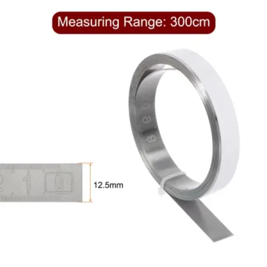 Unique Bargains Steel Right to Left Read Sticky Metric Scale Adhesive Tape Measure image {1}