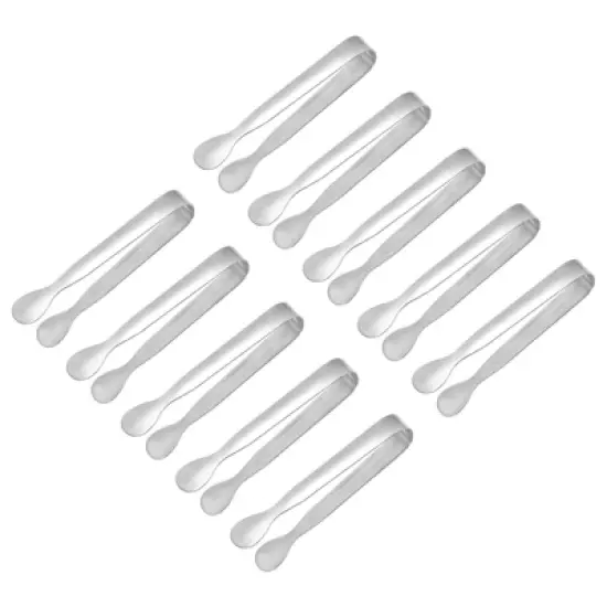 Unique Bargains Stainless Steel Kitchen Mini Ice Appetizers Dessert Serving Tongs image {5}