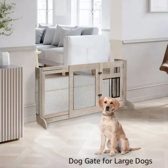 unipaws Walk Through Pet Gate with Dog Door image {9}