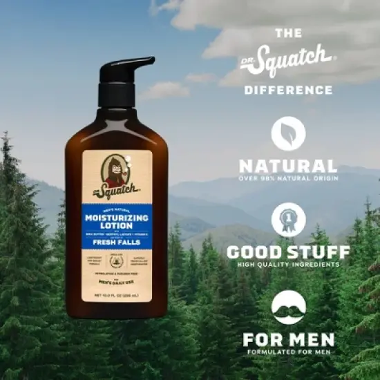 DR. SQUATCH Men's Natural Hand Lotion - Fresh Falls - 10 fl oz image {2}