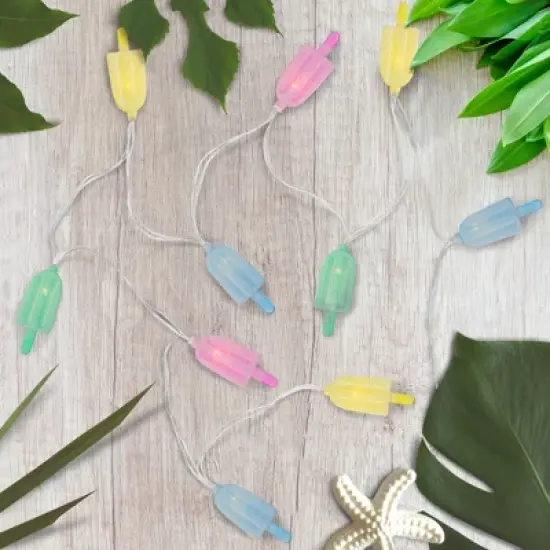 Northlight LED Pastel Ice Pop Indoor Outdoor Patio String Light Set - 4.5' Clear Wire - 10ct image {4}