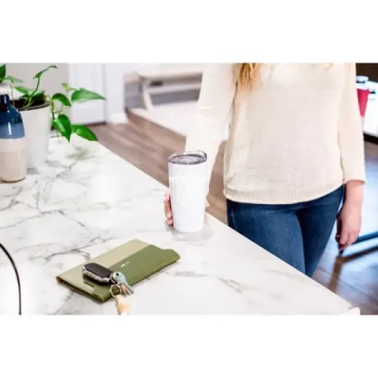 100 North 20 Ounce Stainless Steel On the Go Travel Tumbler With Push Top Lid, Biceps in Your Way White image {3}