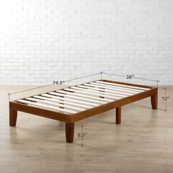 Wen Wood Platform Bed Frame Cherry - Zinus image {9}