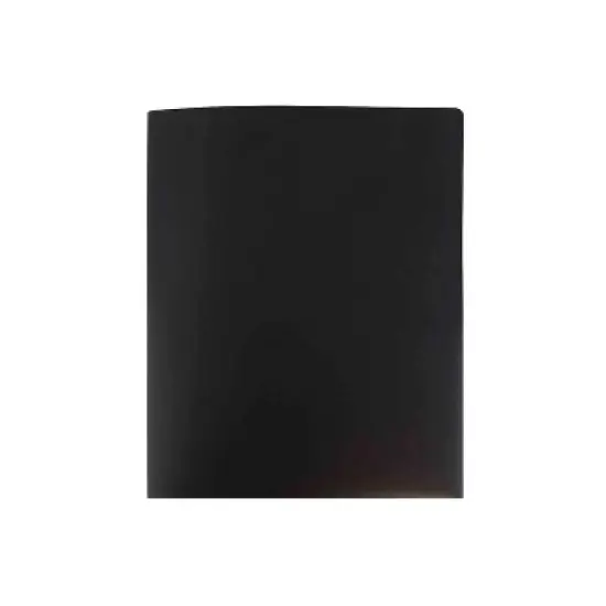 JAM Paper Heavy Duty Plastic Two-Pocket School Folders Black 108/Pack 57406B image {4}