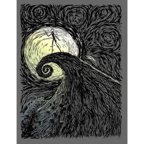 Junior's The Nightmare Before Christmas Jack Skellington Spiral Hill Painting T-Shirt image {1}