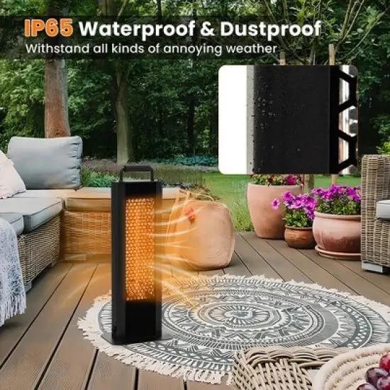 Tangkula 1200W Freestanding Double-Sided Patio Heater Automatic Shut-Off with Handle image {3}