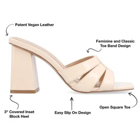 Journee Collection Womens Ellington Inset Covered Block Heel Slip On Sandals image {7}