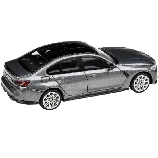 2020 BMW M3 G80 Skyscraper Gray Metallic with Black Top 1/64 Diecast Model Car by Paragon image {2}