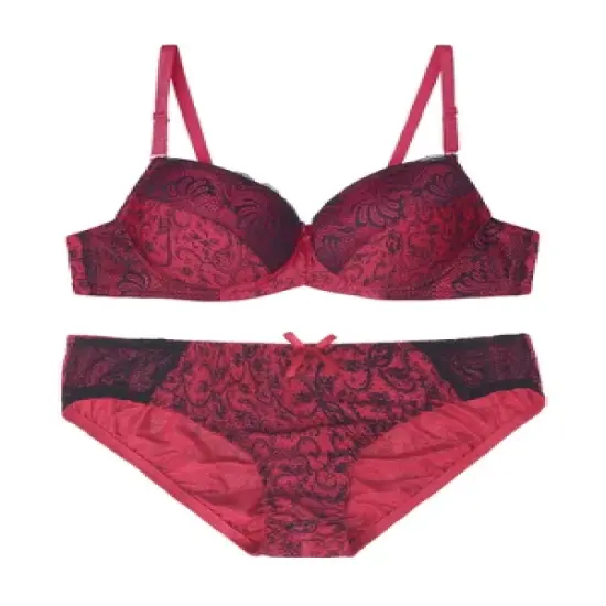 Agnes Orinda Women Plus Push-Up Underwire Comfort Bra and Panty Set image {8}