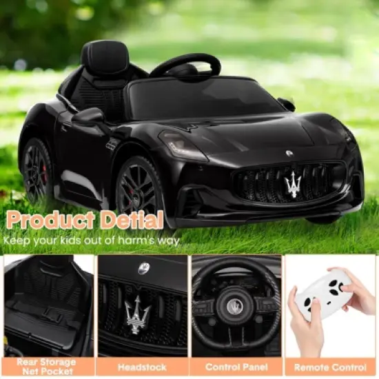 12V Ride On Car, Licensed Maserati Kids Electric Car with Remote Control, Battery Powered Vehicles image {3}