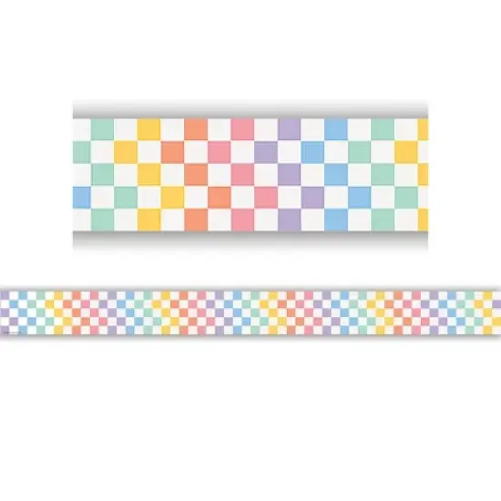 Teacher Created Resources&reg; Cool for School Checkers Straight Border Trim, 35 Feet Per Pack, 6 Packs image {1}