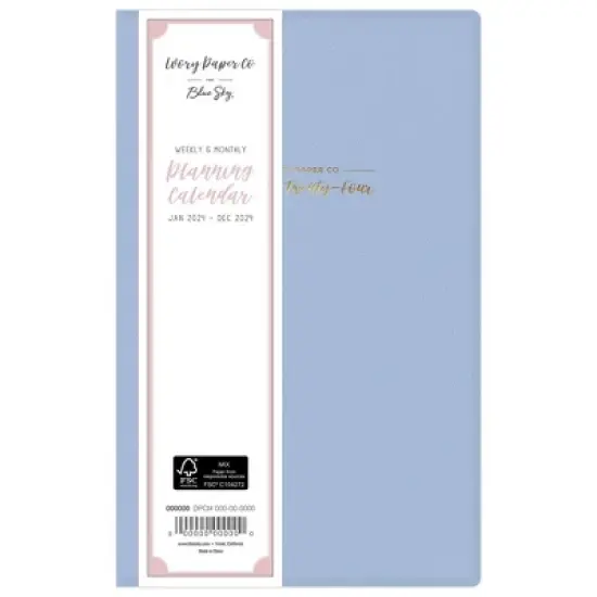 Ivory Paper Co 2024 Planner 8"x5" Weekly/Monthly Bookbound Light Gray Blue image {2}