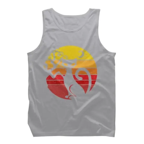 Men's Design By Humans Black Cat Halloween Costume Scary Vintage Cats By TaiHan Tank Top image {7}